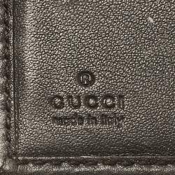 Pre Owned Gucci Brown/Beige GG Supreme Canvas and Leather Logo Flap French Wallet