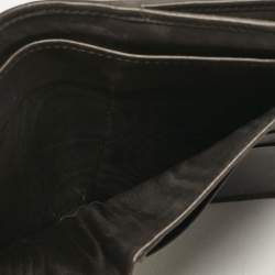 Pre Owned Gucci Brown/Beige GG Supreme Canvas and Leather Logo Flap French Wallet