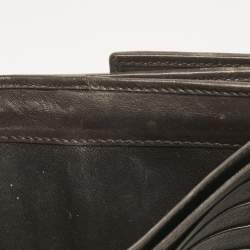 Pre Owned Gucci Brown/Beige GG Supreme Canvas and Leather Logo Flap French Wallet