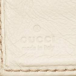 Gucci White/Beige GG Canvas and Leather Icon Bit Flap Continental Wallet