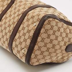 Gucci Beige/Brown GG Canvas and Leather Medium Joy Boston Bag