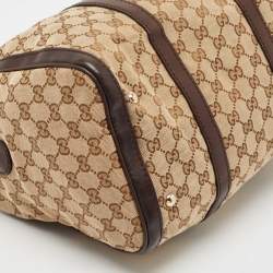 Gucci Beige/Brown GG Canvas and Leather Medium Joy Boston Bag