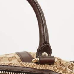 Gucci Beige/Brown GG Canvas and Leather Medium Joy Boston Bag