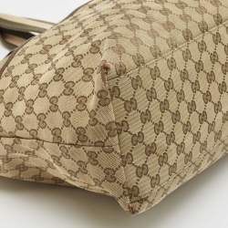 Gucci Beige/Green GG Canvas and Leather Diaper Tote