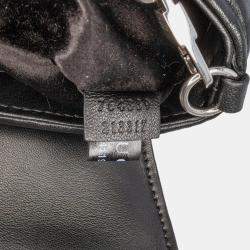 Gucci Black Small Leather Horsebit Chain Satchel Bag