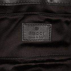 Gucci Black Small Leather Horsebit Chain Satchel Bag