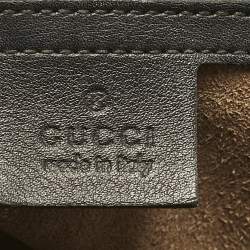 Gucci Black/Beige GG Supreme Canvas and Leather Medium Padlock Shoulder Bag