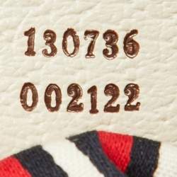 Pre Owned Gucci Navy Blue/White Canvas and Leather Signature Abbey Hobo