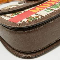 Gucci Multicolour Canvas and Leather Music is Mine Bamboo Flap Top Handle Bag