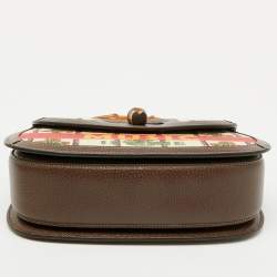Gucci Multicolour Canvas and Leather Music is Mine Bamboo Flap Top Handle Bag
