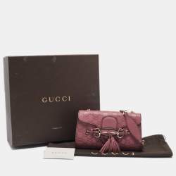 Gucci Pink Guccissima Leather Small Emily Chain Shoulder Bag