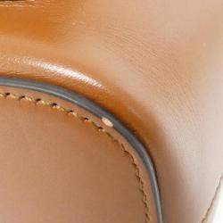 Gucci Brown Leather Bamboo Backpack