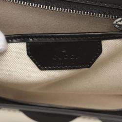 Gucci Limited Edition Geometric Print Leather Bamboo 1947 Top Handle Bag 