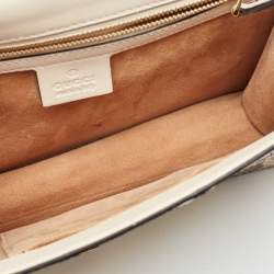 Gucci Cream Watersnake Leather Small Web Chain Sylvie Shoulder Bag