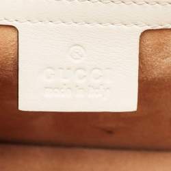 Gucci Cream Watersnake Leather Small Web Chain Sylvie Shoulder Bag