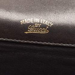 Pre Owned Gucci Black Crocodile Interlocking G Long Clutch