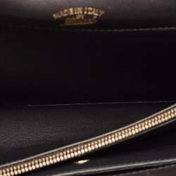 Pre Owned Gucci Black Crocodile Interlocking G Long Clutch