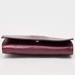 Gucci Metallic Purple Leather Soho Disco Clutch