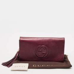 Gucci Metallic Purple Leather Soho Disco Clutch