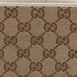 Gucci Beige/Cream GG Canvas and Leather Zip Around Wallet