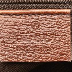 Gucci Navy Blue/Brown Monogram Denim and Leather Tote