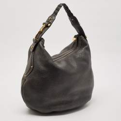 Gucci Dark Grey Leather Medium Pelham Hobo