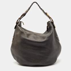 Gucci Dark Grey Leather Medium Pelham Hobo