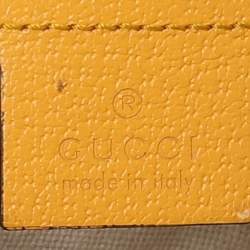 Pre Owned Gucci Yellow GG Supreme Canvas and Leather Ophidia Flora Belt Bag