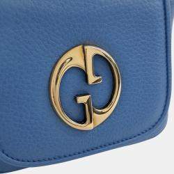 Gucci Blue Leather Mini GG Crossbody Bag