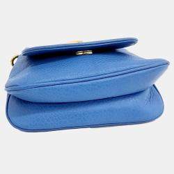 Gucci Blue Leather Mini GG Crossbody Bag