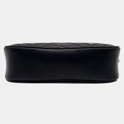 مملوكة مسبقًا Gucci Black Leather Marmont crossbody Bag