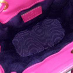 Gucci Pink Leather and Nylon Marmont Matrace Nylon Bucket Bag