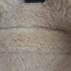 Gucci Beige Black Leather and Shearling Matrace Super Mini Crossbody Bag