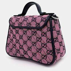 Gucci Purple Fabric GG Marmont Mini Top Handle Bag
