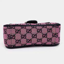 Gucci Purple Fabric GG Marmont Mini Top Handle Bag