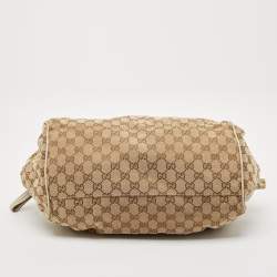 Gucci Beige/Off White GG Canvas and Leather Sukey Boston Bag