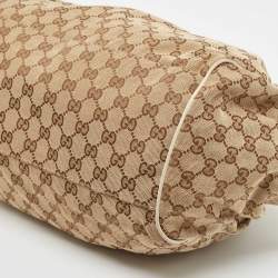 Gucci Beige/Off White GG Canvas and Leather Sukey Boston Bag