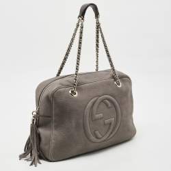 Gucci Grey Leather Large Soho Chain Bag