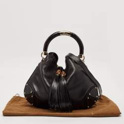 Pre Owned Gucci Black Guccissima Leather Babouska Indy Hobo