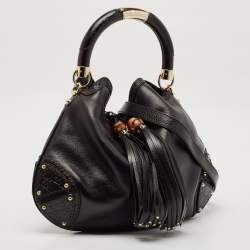 Pre Owned Gucci Black Guccissima Leather Babouska Indy Hobo