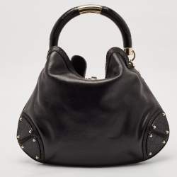Pre Owned Gucci Black Guccissima Leather Babouska Indy Hobo