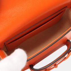 Gucci Orange Leather Mini Horsebit 1955 Web Satchel Bag