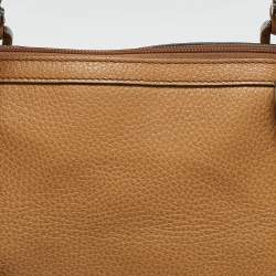 Gucci Choco Tan Leather Interlocking G Charm Satchel