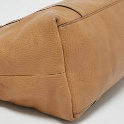 Gucci Choco Tan Leather Interlocking G Charm Satchel