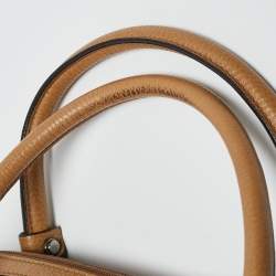 Gucci Choco Tan Leather Interlocking G Charm Satchel