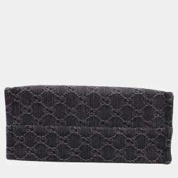 Gucci Ophidia Medium Tote Black Ggdenim Leather