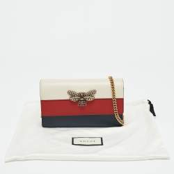 Gucci Tri Color Leather Queen Margaret Wallet on Chain