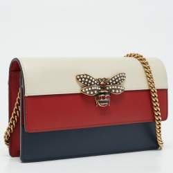 Gucci Tri Color Leather Queen Margaret Wallet on Chain