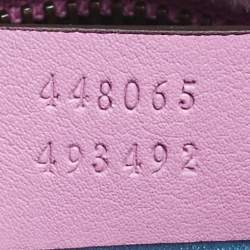 Pre Owned Gucci Pink Matelassé Velvet Mini Faux Diamond GG Marmont Camera Bag