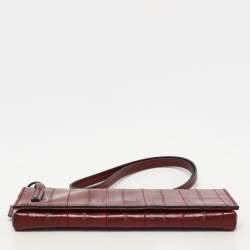 Gucci Burgundy Eel Leather Wristlet Clutch